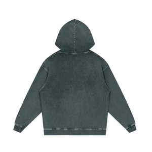 เสื้อฮู้ดดี้ผู้ชายแบบสวมหัว ดีไซน์คุณภาพสูง ล้างสีแบบ Acid Wash ผ้าทึบ ระบายอากาศได้ดี ซับในอย่างดี กันน้ำ ผ้าฟลีซ 100% สำหรับฤดูใบไม้ผลิ - Product Image 2