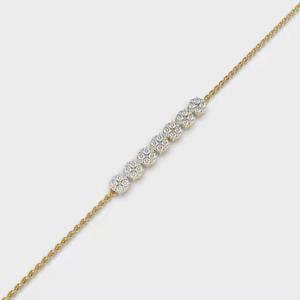 Pulsera de tenis de corte redondo de oro amarillo de 14 quilates, joyería elegante para ocasiones especiales, pulseras de moissanita - Product Image 2