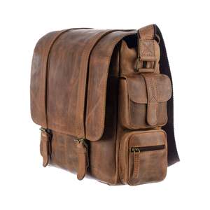 Vintage Style Men's Pugmark Genuine Leather and Canvas Messenger <b>Laptop</b> <b>Bag</b> Fashionable Vintage Style <b>Bag</b> - Product Image 3