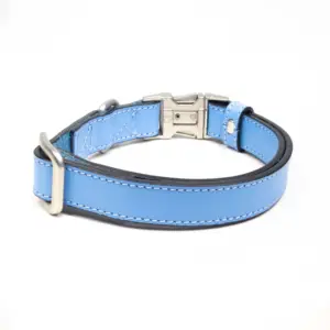 Blue Sustainability Genuine Leather Dog Collars from Animal Pet Suppliers Hide Leather Dog Collar Range