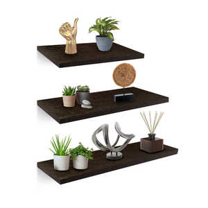Estantes Flotantes de Madera Marrón Oscuro, Juego de 3 Piezas de Diferentes Tamaños, 30-40-50 cm X 15 cm, para Decoración del Hogar, Oficina, Sala de Estar, Estante de Pared - Product Image 1