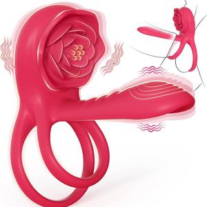 <span class=keywords><strong>Anillo</strong></span> Vibrador para Pene al por Mayor - <span class=keywords><strong>Anillo</strong></span> de Silicona con Patrón de Rosa de 9 Velocidades, Estimulación Dual, Recargable, Control Remoto, OEM - Product Image 4