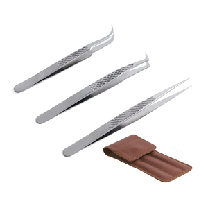 Meilleure vente de pince à épiler en acier inoxydable de qualité professionnelle pointes fines pour extensions de cils - Product Image 1