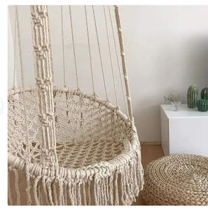<b>Hammock</b> for Baby Boho Dekor Ceilling Hanging Swing OUTDOOR HANDMADE COTTON TWISTED BABY SWING - Product Image 3