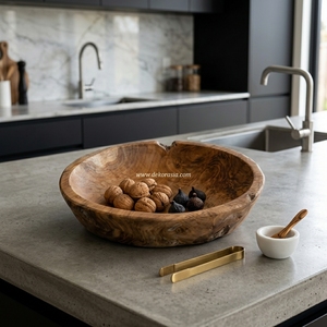 Plateau rond créatif M bols en bois de teck, ensembles de vaisselle, plats et assiettes, plateaux de service - Product Image 6
