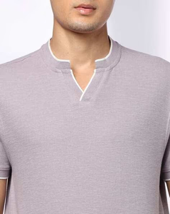 Chemise polo pour homme, col Henley, mélange coton/polyester, tissu tricoté, séchage rapide, anti-froissement, manches courtes, logo brodé pour le golf - Product Image 2