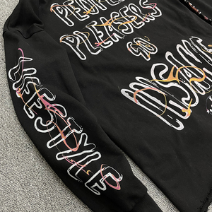 เสื้อฮู้ดของผู้ชายแขนยาวพิมพ์ลาย DTG น้ำหนักมากเสื้อผ้าแนวสตรีทแบบ450gsm ลายกราฟิกที่กำหนดเอง - Product Image 5