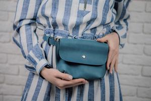 Women's Genuine Leather Waist Fanny Pack LWB-0064 Adjustable <b>Hip</b> Belt Bag with Festival <b>Hip</b> Bum Strap Blue <b>Hip</b> Gift Waist Pack - Product Image 2