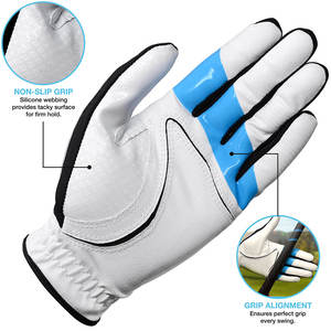 Gants de golf en cuir de mouton blanc de meilleure qualité doigt complet anti-dérapant doux respirant sport en cuir véritable approprié - Product Image 3