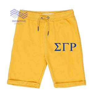 กางเกงขาสั้นผ้าแคนวาสคุณภาพสูง ระบายอากาศได้ดี แบบสวมใส่สบาย ไม่จำกัดเพศ พร้อมเชือกผูกเอว รับผลิตตามแบบ (OEM) ของ Sigma Gamma Rho - Product Image 1