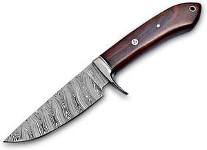 Couteau de survie extérieur en acier damas fait à la main lame fixe gaine en cuir Support OEM Style Cowboy pour la chasse et le camping - Product Image 4