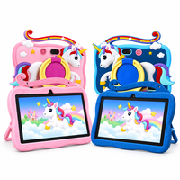 Tablette pour enfants 7 pouces Android 8.1 2 Go 16 Go WiFi 1024x600 bleue avec étui en silicone licorne et support