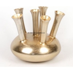 Wholesale Bulk Selling High Grade Gold Plated Unique Fancy Designer Aluminum Casted Flower Vase <b>Supplies</b> From Indian Supplier - Product Image 1