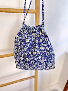 Quilted Recycled Silk <b>Medium</b> Bucket Boho Drawstring Handmade <b>Shoulder</b> Pouch <b>Bag</b> - Product Image 4