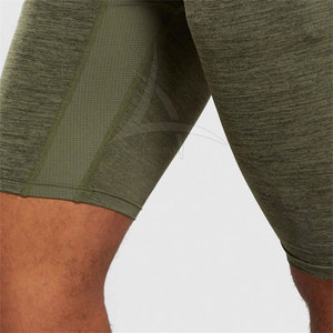 Shorts de compression mi-longue décontractés pour hommes, taille élastique, motif uni, pour la salle de sport, la course à pied, en spandex/polyester - Product Image 4