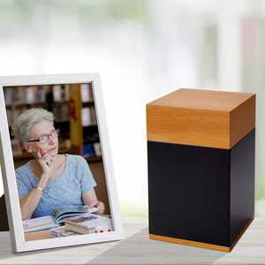 Solid Wooden Urn for Adult Ashes (10x6x6) with Velvet Bag <b>Keepsake</b> <b>Box</b> for Men Women Dad Mom Decorative Cremation Urn for Ashes - Product Image 2