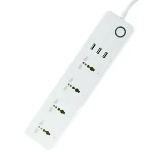 英国智能家居电源板13A 4 USB C型Wifi电源板Alexa谷歌家居图雅应用控制扩展插头USB快速充电