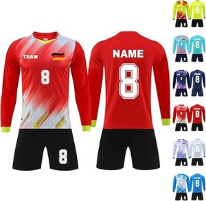 Maillot personnalisé, maillots d'entraînement personnalisés avec numéro de nom d'équipe, maillot personnalisable à col rond et à manches longues avec logo cousu - Product Image 1