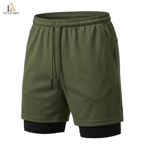 Service OEM, marque privée, shorts de course solides 2 en 1 pour hommes, coupe confortable, performance en salle de sport et en extérieur, séchage rapide et respirant - Product Image 1
