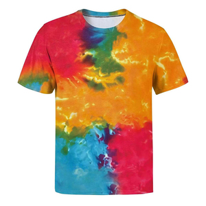 เสื้อยืดแขนสั้นมัดย้อมสำหรับฟิตเนส,พิมพ์ลายสไตล์ฮิปฮอปแบบลำลอง - Product Image 1