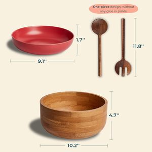 Ensemble de 4 bols de service en bois jetables de 7 pouces pour salade, soupe, nouilles, fruits, bol en bois écologique et pratique - Product Image 6