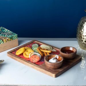 Plateau de service en bois épais de fabricant de confiance pour le barbecue et les fêtes en plein air idéal pour les viandes grillées et les fêtes d'été - Product Image 6