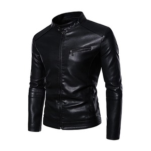 Mode Designs Garçons Classique Biker Veste Moto Pu Faux Cuir Veste pour Hommes blazer masculin slim fit Manteau En Cuir - Product Image 4