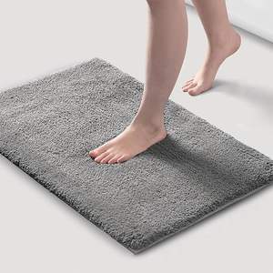 Tapis de bain super absorbant et antidérapant, tapis de sol de salle de bain à poils longs pour la décoration de la maison, tapis de porte de chambre - Product Image 1