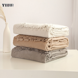 Bambu Tassel Cobertor 100% Material De Bambu Orgânico Atacado Multifuncional Respirável Sofá Lança Cobertores Com Tassel Design