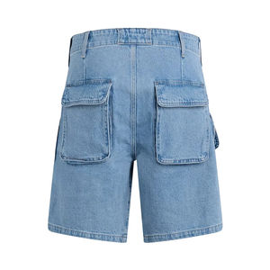 Shorts en jean délavé mi-taille pour homme, coupe droite, décontractés, en coton, pour l'été, streetwear, usage quotidien - Product Image 3