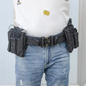 Heavy Duty Utility Waist Belt with <b>Pouches</b> Adjustable Outdoor Gear Belt for Hiking Camping <b>Work</b> - Product Image 1