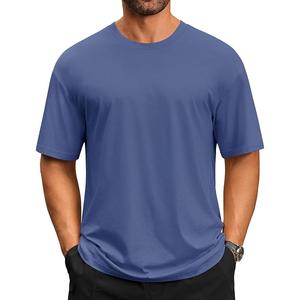 Best-seller T-shirt décontracté à manches courtes 100% coton pour homme Col rond Épaule Pente avec bande Couleur unie Fabriqué au Bangladesh - Product Image 1