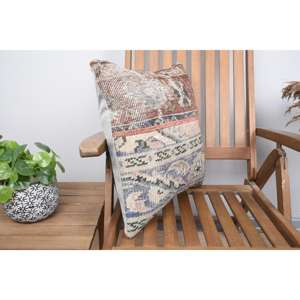 Luxury Rustic 18x18 Inch Beige Kilim Wool Pillow Vintage <b>Fluffy</b> Print Pattern for <b>Bedding</b> Woven Technique for Christmas - Product Image 2