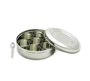 Stainless Steel Spices Boxes Hot Selling Stainless Steel Spice Mini <b>Bowl</b> In Container boxes <b>With</b> 2 <b>Lid</b> Handicrafts - Product Image 6