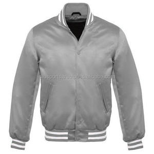 Chaqueta Bomber de Satén para Hombre, Estilo Urbano, Invierno, Ribete Rojo y Blanco, Servicio Personalizado OEM, MOQ Bajo de 10 Piezas, Impermeable y Ecológica - Product Image 3