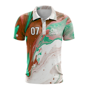 OEM personalizado de poliéster de algodón de los hombres de golf para Polo uniforme transpirable con patrón sólido de impresión personalizada y logotipo bordado - Product Image 4