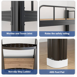 Litera de Acero Ajustable de Estilo Moderno, Tamaño Matrimonial sobre Matrimonial, con Barandilla de Seguridad y Escalera Integrada para Dormitorio, Residencia Universitaria, Hotel o Apartamento - Product Image 6
