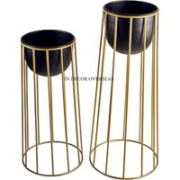 Exclusif Qualité Métal Unique Noir Et Blanc Couleur Designer Métal Fleurs Pots Et Jardinières Maison Et Jardin Accessoires Fourniture