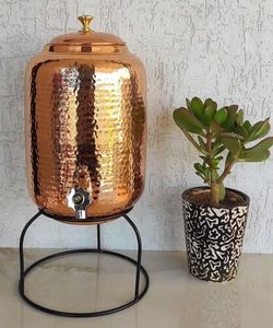 Antique Finished Copper Beverage Dispenser with Handcrafted Detailing for Rustic and <b>Vintage</b> Inspired Home Accents - Product Image 4