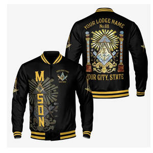 Chaqueta Universitaria Masónica para Hombre con Símbolo Masónico Bordado, Chaqueta Universitaria de la Hermandad Masónica - Product Image 1