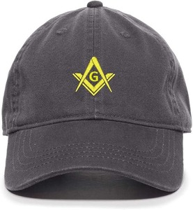 Gorra de Béisbol con Símbolo Masónico de Diseño Tecnológico, Bordada en Algodón, Ajustable, Tipo de Tela 100% Algodón - Product Image 1