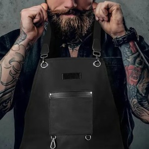 Delantal de Cuero Vacuno Profesional para Herrero, Ropa de Jardinería, Color Negro, Delantal de Trabajo de Cuero Vacuno con Bolsillos - Product Image 6