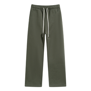 Pantalon de survêtement en toile léger de haute qualité pour hommes, jogging, jambe droite avec cordon de serrage aspect lavé, vente en gros bon marché - Product Image 2