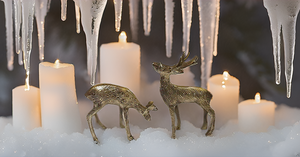 Elegante ciervo dorado escultura de latón de lujo abstracto Metal decoración del hogar estatuilla Vintage Feng Shui significado adornos de estilo artístico - Product Image 5