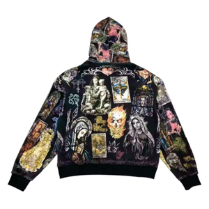 2025 unisexe Logo personnalisé Vintage imprimé lavage à l'acide à capuche pour hommes 100% coton solide coupe ample hiver brodé Applique - Product Image 6