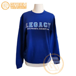 เสื้อสเวตเชิ้ตคอกลมปักลาย Zeta Phi Beta สำหรับผู้หญิง ผลิตตามสั่งขายส่ง ผ้าฝ้ายฟลีซ ระบายอากาศได้ดี - Product Image 5