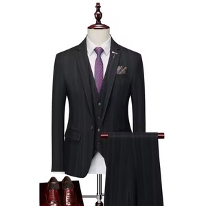 Completo da <span class=keywords><strong>Uomo</strong></span> di Lusso <span class=keywords><strong>a</strong></span> Tre Pezzi, Traspirante, <span class=keywords><strong>a</strong></span> <span class=keywords><strong>Quadri</strong></span>, per Matrimonio e Cerimonie, con Chiusura <span class=keywords><strong>a</strong></span> Cerniera sui Pantaloni, Taglie Forti - Product Image 4