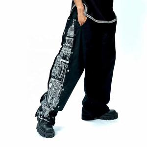 Pantalones Deportivos Anchos Personalizados con Cierre en la Abertura de la Pierna, Pantalones Deportivos de Felpa para Hombre - Product Image 1