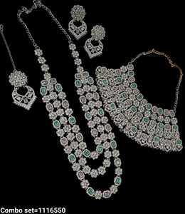 Conjunto de joyería nupcial de lujo de fabricante indio, collar étnico tradicional, pendientes y Mangtika, conjunto para mujer, diseño de moda - Product Image 3