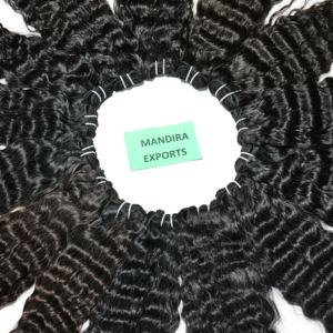 วิกต่อผมมนุษย์แท้เรมี่ธรรมชาติผมแท้สีดำทรงหลวมยาวเป็นลอนยาวถึงขมับเป็นมัดแบบอินเดียที่สวยงาม - Product Image 5